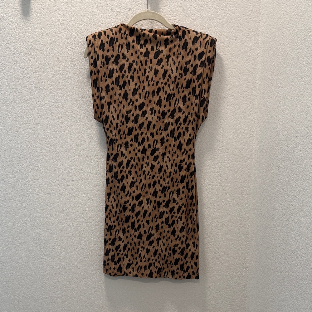 Zara Brown and Black leopard Animal Print Mini Dress